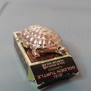 Vintage Avon Golden Turtle Solid Perfume CANDID full In Box